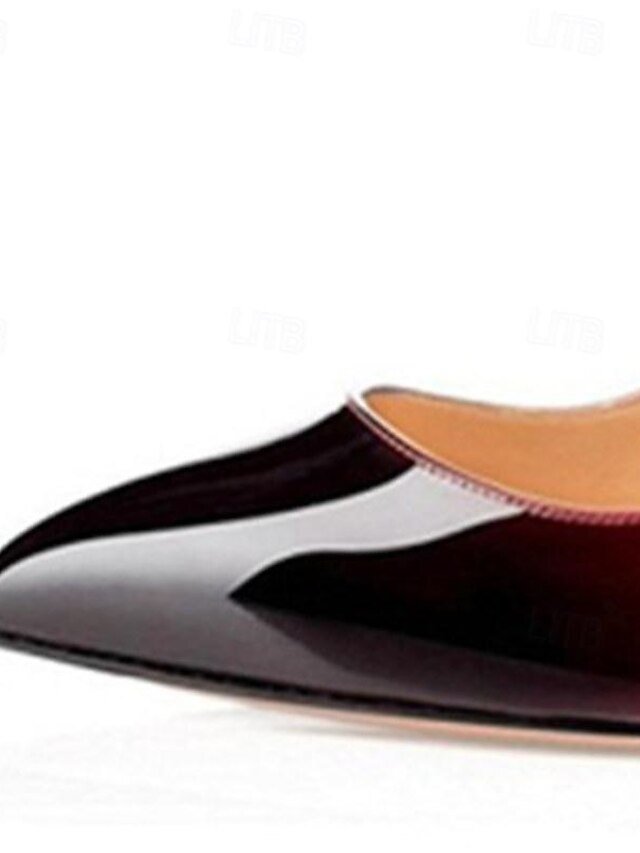 Sexy Ombre Patent Leather Pointed Toe Stiletto High Heels - Image 2