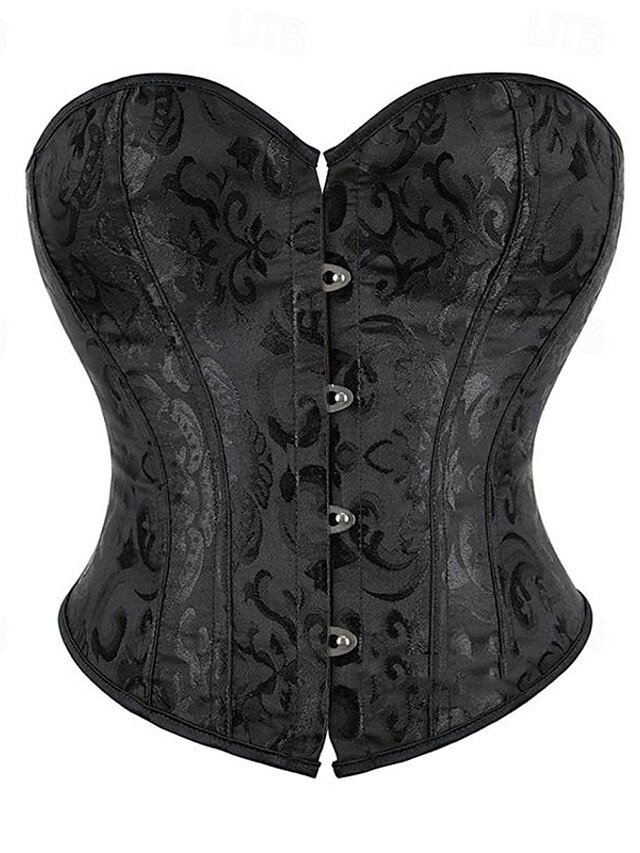 Sexy Punk Gothic Pure Colour Buckle Bustier Corset Top - Image 2