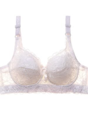 Sexy Push Up Lace V Neck Detachable Strap 3/4 Cup Bra - Image 3