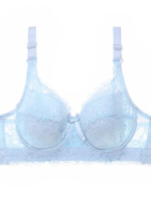 Sexy Push Up Lace V Neck Detachable Strap 3/4 Cup Bra - Image 7