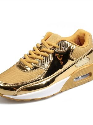 Sporty Wedge Heel Colour Block Round Toe Running Shoes - Image 2