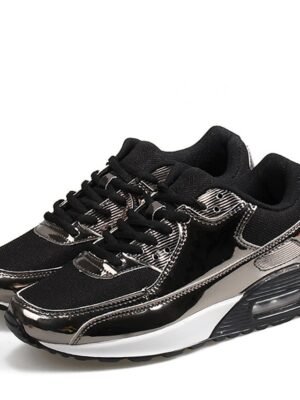 Sporty Wedge Heel Colour Block Round Toe Running Shoes - Image 7