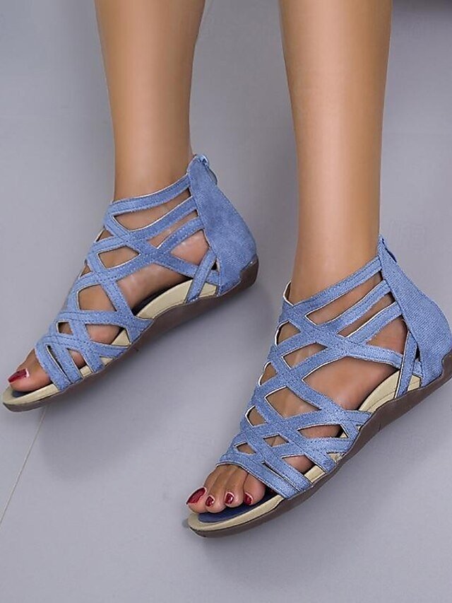 Summer Strappy Open-Toe Flat Gladiator Sandals - Image 2