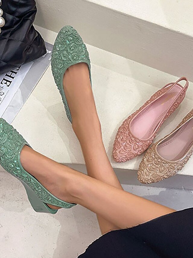 Vintage Floral Wedge Pointed Toe Slip-On Sandals - Image 2
